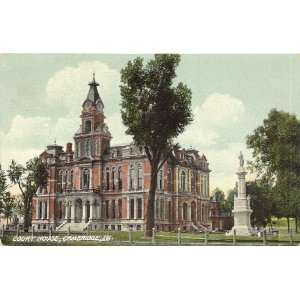   Vintage Postcard   Court House   Cambridge Illinois 
