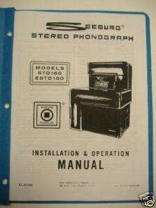 Seeburg STD160 Jukebox Installation & Operation Manual  