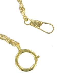 Yellow Gold Tone Fob French Rope Pocket Watch Chain 13  