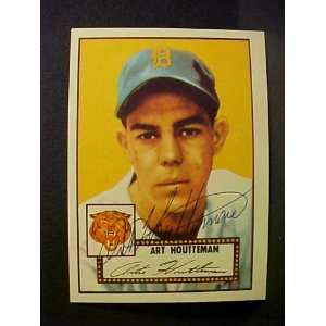 Art Houtteman Detroit Tigers #238 1952 Topps Reprints Signed Baseball 