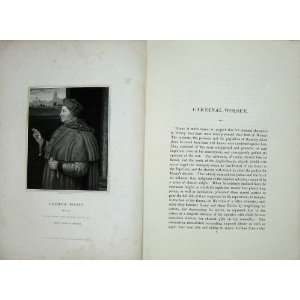    Memoirs Portrait 1836 Cardinal Wolsey Christ Church