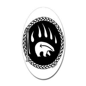  Tribal Art Sticker First Nations Bear Claw Art Cool Oval 