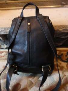 MINT CONDITION ~ FOSSIL Black Pebbled Leather EX LARGE Daypack 