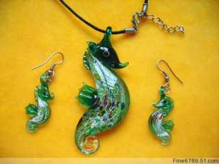 Lots 20Sets Sea Horse Lampwork Glass Pendants Necklaces  