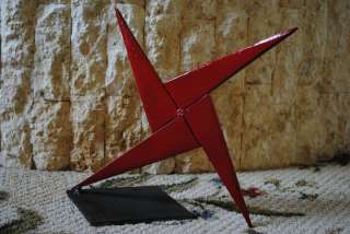 Red Modern Metal Sculpture Art Abstract Mid Century Contemporary Table 