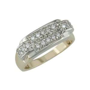  Gavita   size 8.25 14K Gold Bead Setting Diamond Ring 