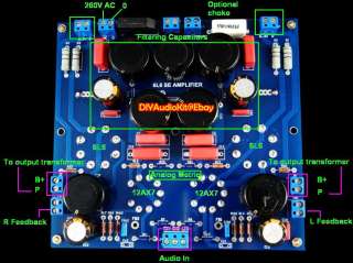 6L6 SE Tube Amplifier Full Kit (12AX7 and 6L6GC) Stereo  