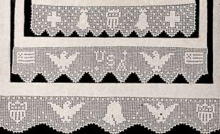 Antique Vintage Crochet Patriotic Filet Edging Pattern  