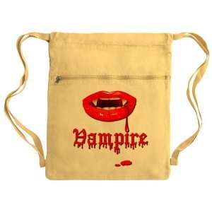   Messenger Bag Sack Pack Yellow Vampire Fangs Dracula 