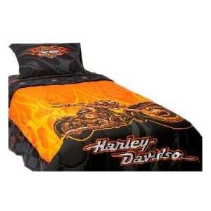  Harley Davidsonv Flames Twin Comforter