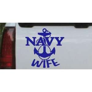 Blue 16in X 16.0in    Navy Wife Military Car Window Wall Laptop Decal 