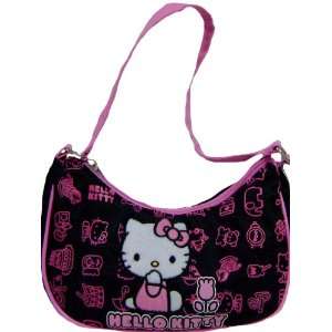  Cute Hello Kitty Black Pink Graphics Girls Handbag Bonus 