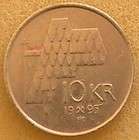 1986 Norway 10 Kroner Coin Olav V KM#427  