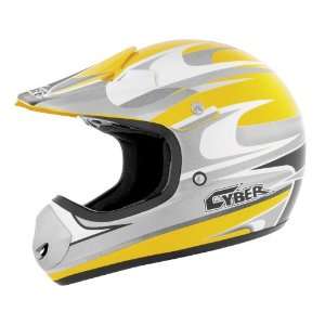  Cyber Helmets UX 10 Graphics Helmet, Yellow/White/Silver 