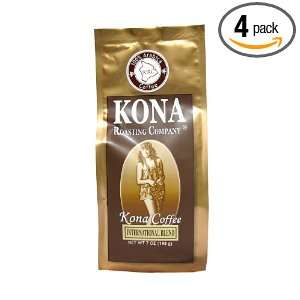 Kona Joe Coffee Medium Roast International Blend, Whole Bean, 7 Ounce 