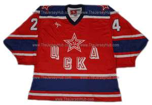 Red Army CSKA 1987 Soviet Russian Hockey Jersey Makarov DK L  