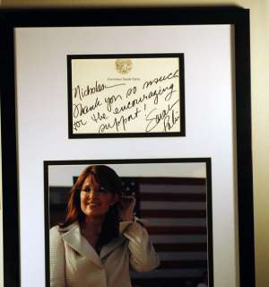   , Handwritten and Signed by Former Governor of Alaska, Sarah Palin