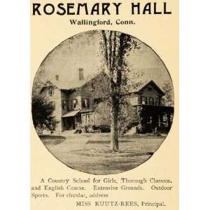  1895 Ad Rosemary Hall Country School Girl Educational 