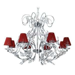  Red/Silver Shades 27 1/2 Wide Crystal Chandelier