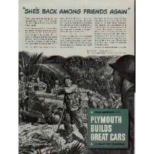   Shes Back Among Friends Again  1944 Plymouth War Bond Ad, A2781
