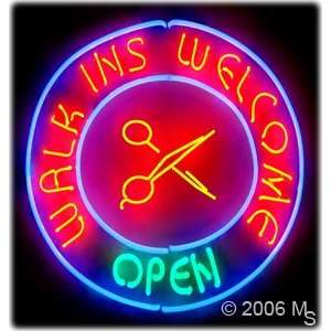 Neon Sign   Walk ins Welcome   Extra Large 24 x 31  