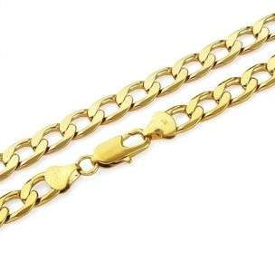 22K Yellow Gold GP 20 Mens Curb Chain Link Necklace 8mm   N38  