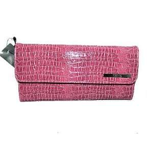  Kenneth Cole TRI ME A RIVER Embossed Croco Wallet Clutch 