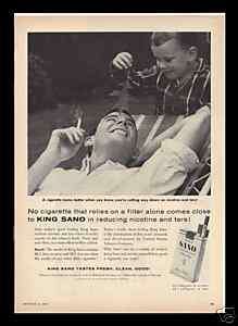 1957 King Sano Cigarettes Vintage Print Ad  