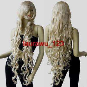 40 Long Spiral Curly Bangs Cosplay Wigs Blonde  