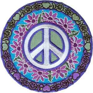  Peace Sign Daisy Flowers Hippie Iron On Applique Patch 