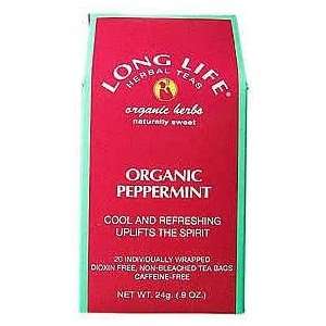  LONG LIFE TEAS, Organic Peppermint Tea   20 bags Health 