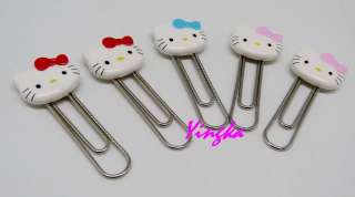 Hello Kitty 6 x Die Cut Paper Clips Stationery School  
