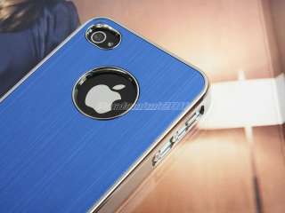 Blue Luxury Steel Chrome Hard Case Cover For AT&T Sprint Verizon 