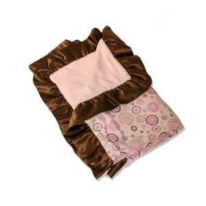    Classic Collection Pink Circle Dot Ruffled Blanket