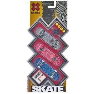    X Games 3 Pack Skateboard Checker Board Designs Toys & Games