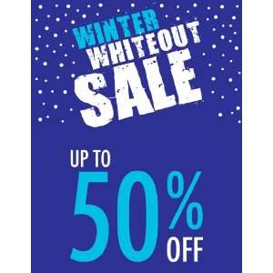  Winter Whiteout Sale Dark Blue Snow 2 Sign Office 