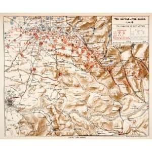 1905 Lithograph Map Military Position Battle Shaho Russo Japanese War 