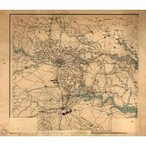Civil War Map Hughes topographical military map of Richmond and 