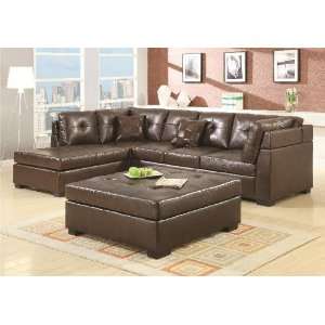  Coaster Darie Brown Leather Sectional Sofa