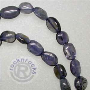  LOVELY IOLITE WATER SAPPHIRE PUFF OVAL GEM BEADS 15 
