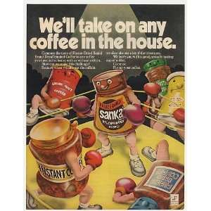  1972 Sanka Decaffeinated Coffee Jar Boxing Boxers Print Ad 