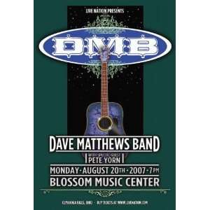  Dave Matthews Cuyahoga Falls Concert Poster 2007