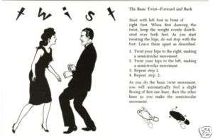 Postcard of THE TWIST DANCE STEPS DIAGRAM  
