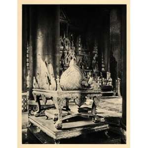  1929 Wat Themsirim Bangkok Thailand Abbot Chair Altar 