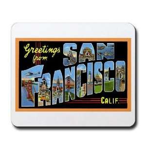 San Francisco California Greetings Vintage Mousepad by  