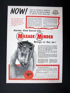 Paser Manufacturing Model 300 Mileage Minder 1959 print Ad 