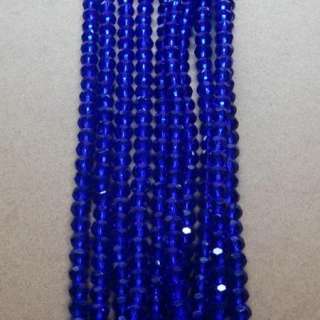 Dark Blue  6MM 50pcs 32 Faceted Crystal Round Beads  