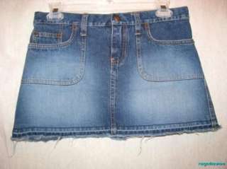 Girls size 14 Abercrombie denim mini skirt jean frayed  