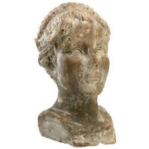  Weathered Stone European Head Sculpture