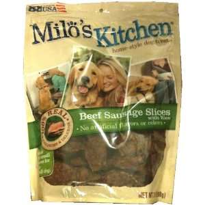  Milos Kitchen Home Style Dog Treats Beef Sausage Slices 